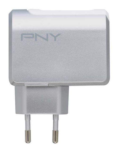 Chargeur rapide PNY 2 USB Argent