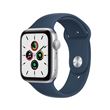 Apple Watch SE GPS, 44mm boitier aluminium argent avec bracelet sport bleu abysse
