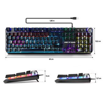 Clavier mécanique Spirit of Gamer RGB Xpert K400 Noir