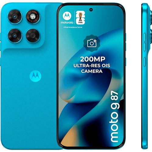 Motorola Moto G87 - 5G Smartphone - Double Sim - Ram 8 Go / Mémoire Interne 256Go - Microsd Slot - Écran Oel - 6.78" - 2772 X 1272 Pixels (120 Hz) - 3 X Caméras Arrière 200 Mp, 8 Mp - Front Camera 32 Mp - Pantone Blue Atoll