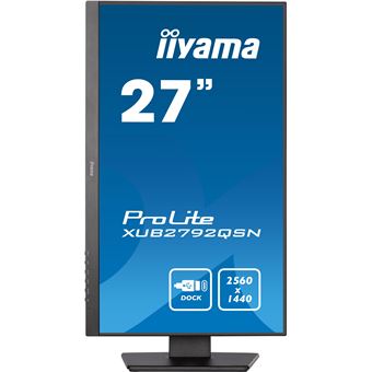 iiyama ProLite XUB2792QSN-B5 - Écran LED - 27" - 2560 x 1440 WQHD @ 75 Hz - IPS - 350 cd/m² - 1000:1 - 4 ms - HDMI, DisplayPort, USB-C - haut-parleurs - noir mat