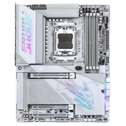 GIGABYTE X870E AORUS PRO X3D ICE Carte Mère – Prend en charge les processeurs AMD Ryzen 9000 VRM numérique 18+2+2 phases jusqu - vue 2
