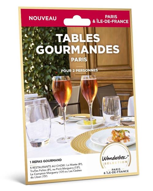 Coffret cadeau Wonderbox Tables gourmandes Paris
