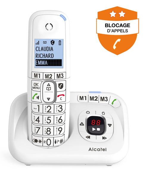 Téléphone fixe sans fil avec répondeur Alcatel XL785 Blanc