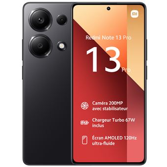 Smartphone Xiaomi Redmi Note 13 Pro 6.67" Double SIM 256 Go Noir - 1
