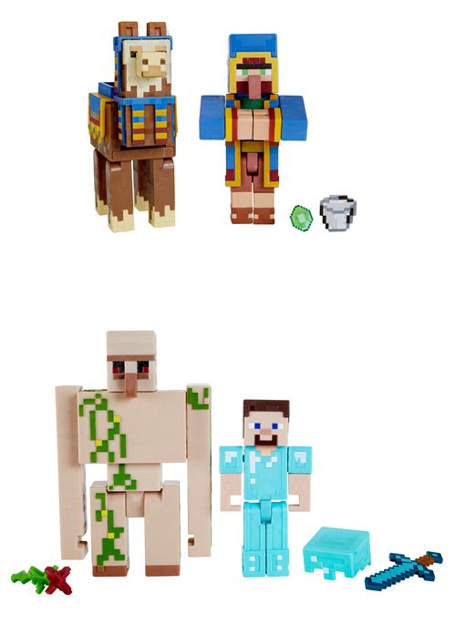 Pack de 2 Figurines Minecraft 8 cm Modèle aléatoire