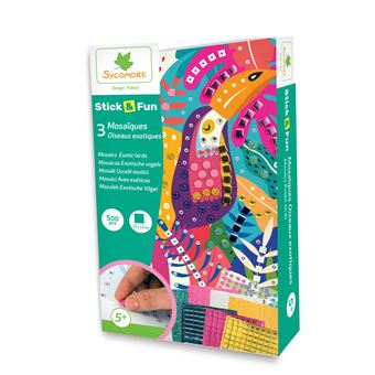 Jeu créatif Sycomore Stick n Fun Mini mosaïques animaux exotiques