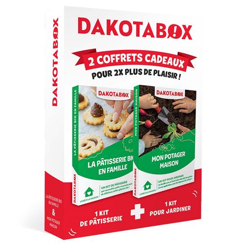 Coffret cadeau Dakotabox Bi-pack La pâtisserie bio en famille et Mon potager maison