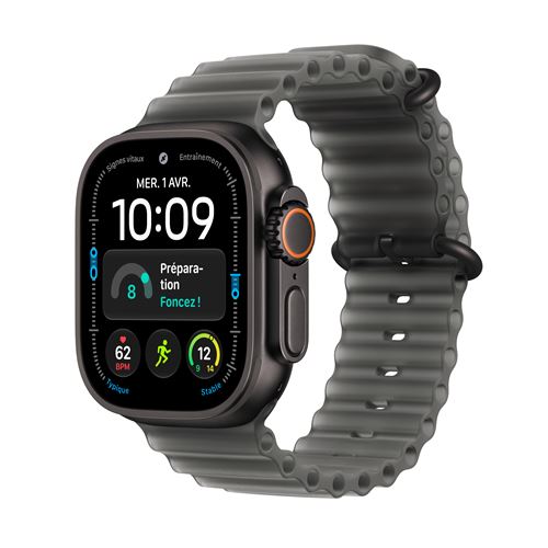 Apple Watch Ultra 4 GPS + Cellular 49 mm Boîtier en avec Bracelet Océan translucide