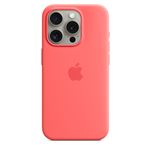 Coque en silicone avec MagSafe pour iPhone 15 Pro Goyave