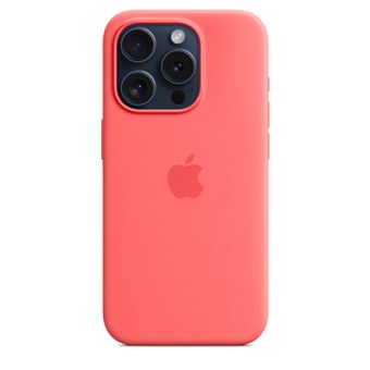 Coque en silicone avec MagSafe pour iPhone 15 Pro Goyave