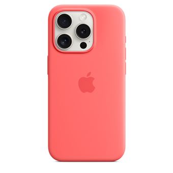 Coque en silicone avec MagSafe pour iPhone 15 Pro Goyave