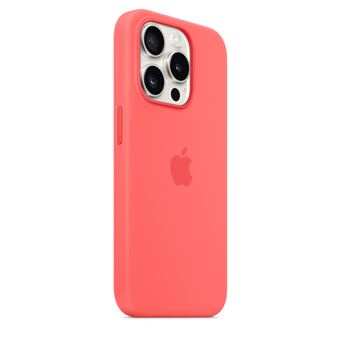 Coque en silicone avec MagSafe pour iPhone 15 Pro Goyave