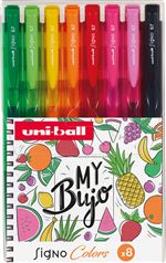 Pochette de 8 rollers Uniball Signo Couleurs fruitées assortis Stylo roller