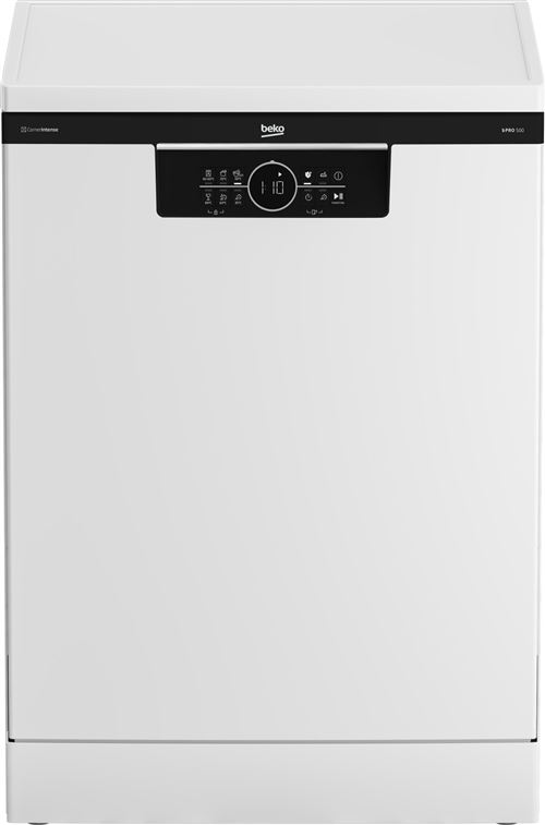 Beko Lave-Vaisselle 60 Cm, 14 Couverts, 6 Programmes, 6 Temperatures, Triple Bras De Lavage Cornerintense, Technologie Selfdry, Hygiene Intense, Panier Reglable Sur 3 Positions Meme Charge, Demi-Charge, Depart Differe, Classe D, 44 Db, Coloris Blanc
