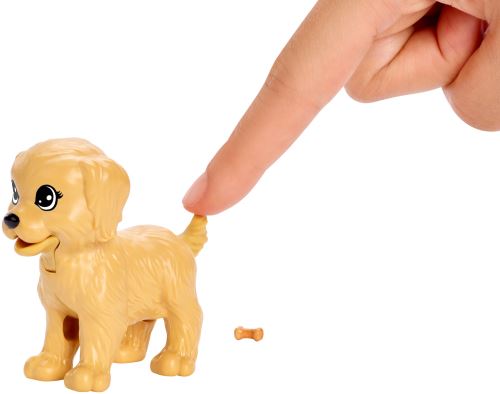 Jouet - Mattel - Barbie Playset - 2 Mini Chiots - Maison pour Chien - Accessoires Inclus - Monde de Barbie
