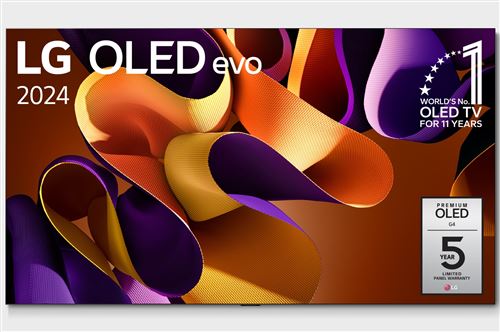 TV OLED Evo LG OLED97G4 245 cm 4K UHD Smart TV 2024 Noir et Argent