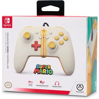 Manette filaire ameliorée PowerA Mario Vintage Star pour Nintendo Switch
