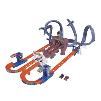 Hot Wheels RacerVerse Piste de Course Mobile de Spiderman Coffret Circuit avec Voitures de Course Spiderman et Black Panther, Course en Plusieurs Tours pour échapper à Doc Ock, HPL34 Hot Wheels RacerVerse Piste de Course Mobile de Spiderman Coffret Circuit avec Voitures de Course Spiderman et Black Panther, Course en Plusieurs Tours pour échapper à Doc Ock, HPL34