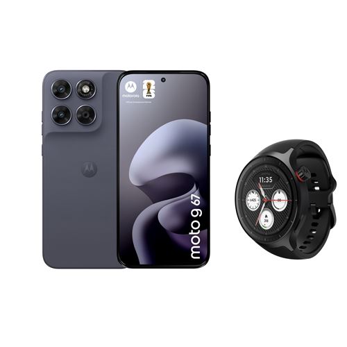 Pack Smartphone Motorola G67 6,78 5G Double SIM 256 Go Gris Arctic Seal + Watch Noir