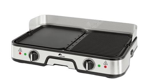 Gril à double plaque Ohmex OHM-GRIL-4730 2000 W Argent