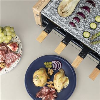 Appareil à raclette et Pierre à cuire H.Koenig WOD12 1200 W Beige et Gris