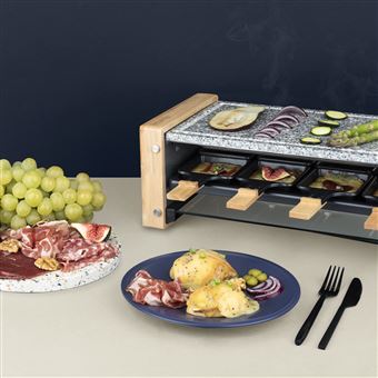 Appareil à raclette et Pierre à cuire H.Koenig WOD12 1200 W Beige et Gris