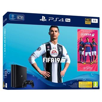 Pack Sony Console PS4 Pro 1 To Noir + FIFA 19 Standard Edition