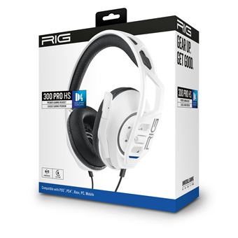 Casque gaming filaire Premium pour PS4/PS5 Nacon RIG 300 PRO HS Blanc