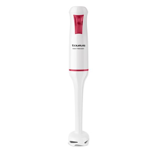 Le mixeur plongeant Taurus Robot 750 Easy dispose d''une puissance de 750 W et d''un moteur electrique robuste qui permet de petrir, fouetter,emulsionner et, bien sur, broyer les aliments. Un mixeur tres pratique et facile a utiliser.