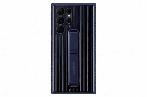 Coque renforcée Fonction stand pour Samsung Galaxy S22 Ultra Bleu marine