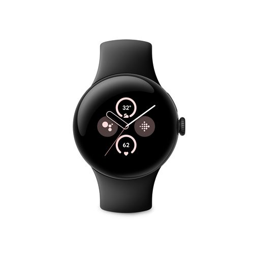 Montre connectée Google Pixel Watch 2 Boîtier en aluminium Noir Mat Bracelet sport Noir Volcanique 4G LTE