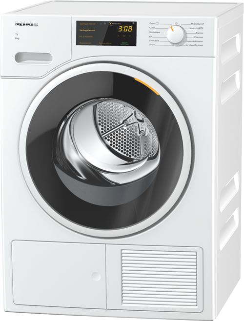 Miele T1 TWD260WP 8kg - White Edition - sèche-linge - WiFi - largeur : 59.6 cm - profondeur : 64.3 cm - hauteur : 85 cm - chargement frontal - blanc lotus