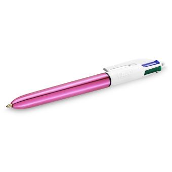 Stylo à bille Bic Shine 4 couleurs Rose