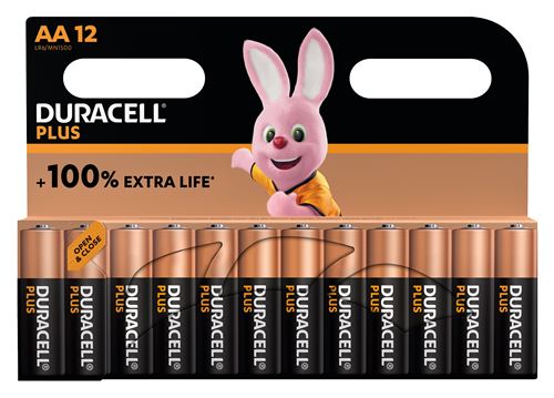 Pack de 12 Piles alcalines Duracell Plus type LR6 AA - Duracell