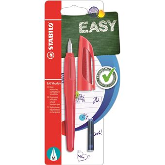 Stylo plume Stabilo Easybuddy pour tous Rouge et corail