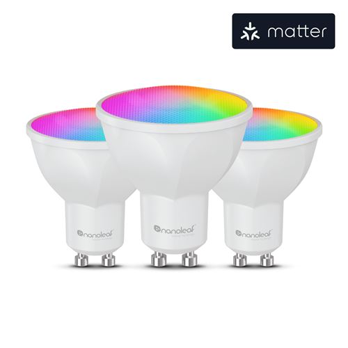 Pack de 3 Ampoules connectées Nanoleaf Essentials Matter GU10 5 W
