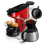 Machine à café à dosettes et filtre Philips Switch HD6592/85 1450 W Rouge