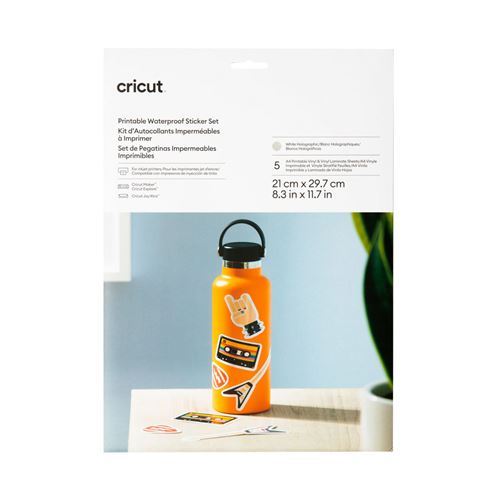 Kit d autocollants imperméables Cricut à imprimer Blanc Holographique