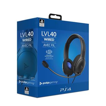 Casque Gaming filaire PDP LVL40 Noir pour PS4