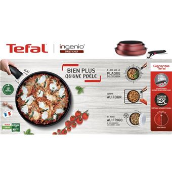 Batterie de cuisine Tefal 4 pièces Ingenio Daily Chef L3989302 Rouge Surprise