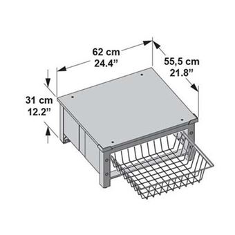 Réhausseur pour appareil électroménager avec panier métallique Meliconi Base Space Basket 656143 Blanc