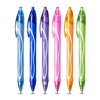 Blister de 6 Stylos-Gel Rétractables BIC Gel-ocity Quick Dry Exotic