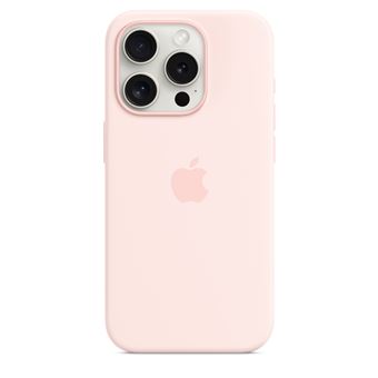 Coque en silicone avec MagSafe pour iPhone 15 Pro Rose pâle