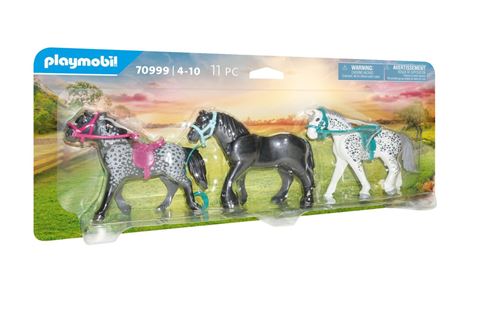 Playmobil Country 70999 3 Chevaux Frison, Knabstrupper, Andalou