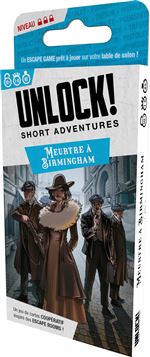 Jeu d'escape game Asmodee Unlock Short Adventures Meurtre à Birmingham