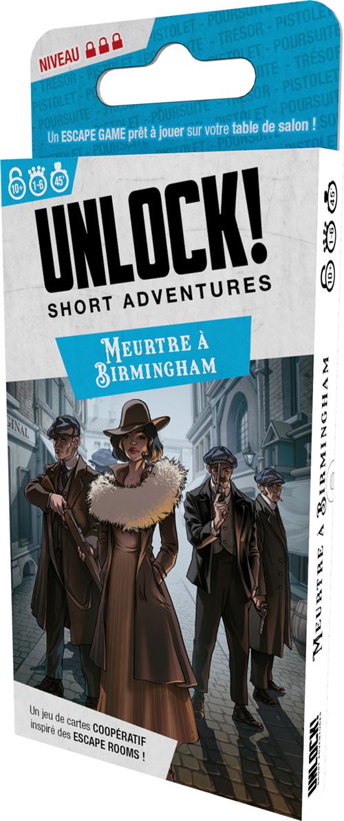 Boite de Jeu d'escape game Asmodee Unlock Short Adventures Meurtre à Birmingham