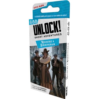 Jeu d'escape game Asmodee Unlock Short Adventures Meurtre à Birmingham