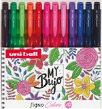 Pochette de 12 rollers Uniball Signo Couleurs Florales assortis