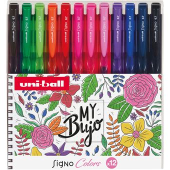 Pochette de 12 rollers Uniball Signo Couleurs Florales assortis